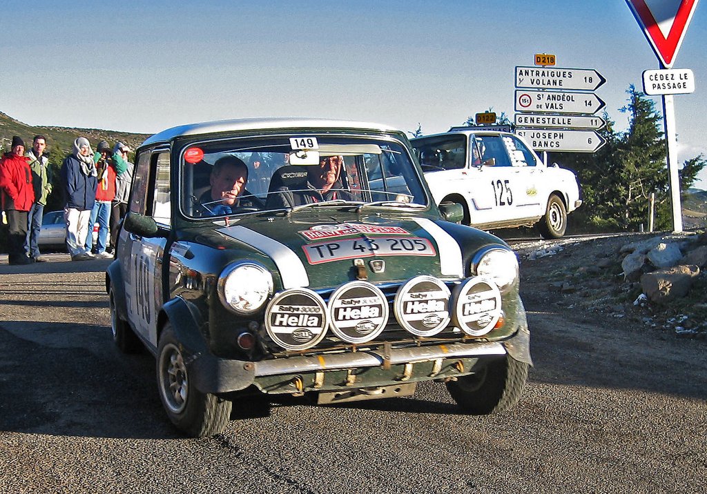 Preben Kristoffersen har deltaget 8 gange i Int. Rallye Monte Carlo Historique med den højrestyrede Austin Mini Cooper S